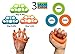 JCBDT Hand Resistance Bands Finger Stretcher for Guitar and Climbing Finger Trainer Finger Exercise Bands Finger Grip Strengthener silicone Set of 6 (3 Finger Stretchers & 3 Hand Grips)