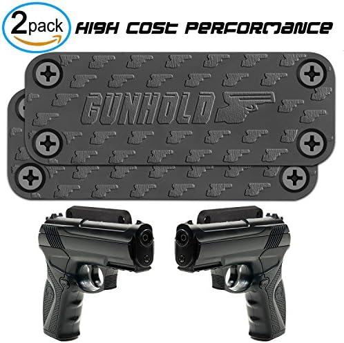 GUNHOLD Gun Magnet - Magnetic Gun Mount & Car Holster - HQ Rubber Coated 43 lbs Firearm Accessories. Install in Your car, Truck, Wall, Vault, Bedside, Doorway, Desk, Table