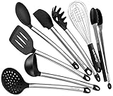 Kitchen Utensil Set - 8 Piece Cooking Utensils For Nonstick Cookware -Made Of Silicone And Stainless Steel -best KiInchen Utensils Gift For Mom