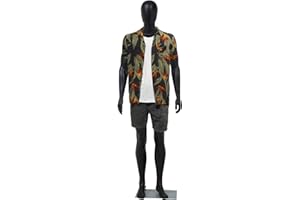 Kinfant Full Body Male Mannequin - 72.8" Detachable Male Body Model Stand with Metal Base, Posture Adjustable Retail Mannequin for Clothing Store, Design Office, Tailor Shop, Black