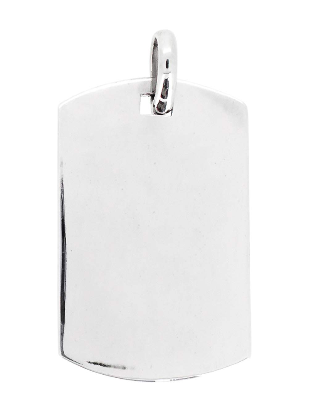 Treasure Bay Classic Men's 925 Silver ID Tag Pendant, Dog Tag Army Pendant for Men