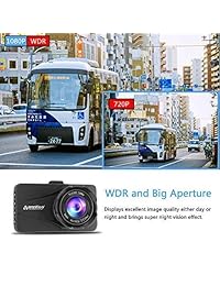 Dash Cam   ANNKOO AD01 Lente DVR HD para auto Pantalla de 3.0 "Pantalla Full HD 1080P 1296P HDR de gran angular HDR Dashboard Cámara Vehículo con sensor G, WDR, grabación en bucle, negro