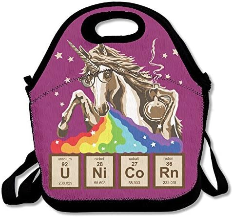 Multifunctional Lunch Bag, Cute Unicorn Of Periodic Table Lunch Tote Bag/ Backpack With Zipper Closure For Kids &amp; Adults
