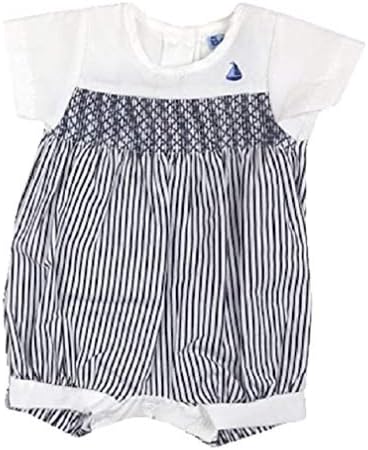 Baby Boys Spanish Style Striped Smocked Romper Age 0 3 Months Nautical Outfit Navy/White