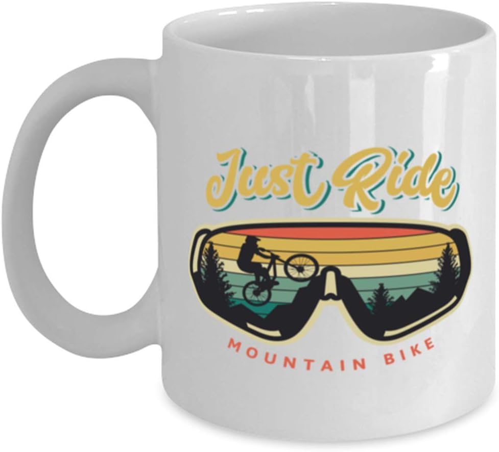 Personalized bicycle mug just ride mountain bike vintage