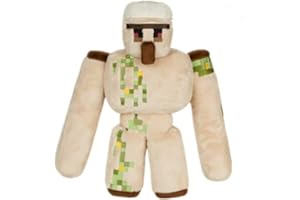 Jefuzh Cube Chicken and Cat Animal Plush Toys,7-14 inch Bee Plush, Plush Cuddle Pillow Buddy Gift for Game Fans (Iron Golem), White