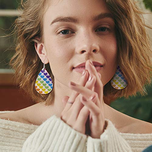 UHIBROS 9-12 Pairs Leather Earrings for Women Girls Faux Leather Danle Earrings Sets Lightweight Teardrop Leaf Leopard Print Earrings Jewelry Gift