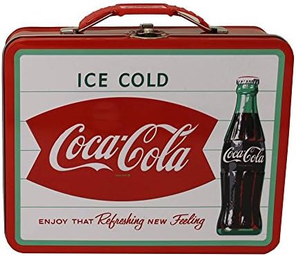 Coca-Cola Galvanized Tin Retro Lunch Box (Cola Red/Wht)