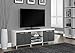 Monarch Specialties White/Grey Hollow-Core TV Console, 60-Inch