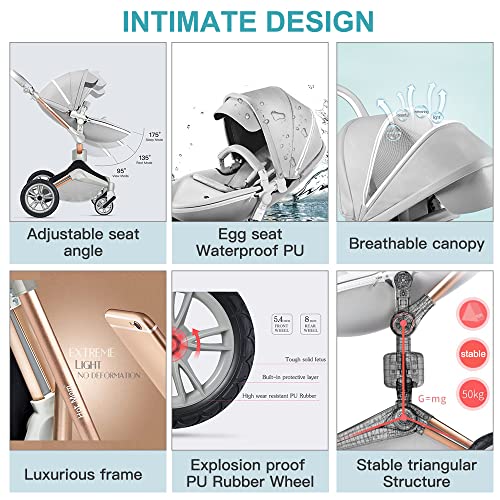 baby stroller 360 rotation function
