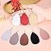 8 Pairs Leather Earrings Lightweight Teardrop Earrings - Handmade Leaf Dangle Antique Looking Faux Leather Petal Earrings for Women (Earth Color)