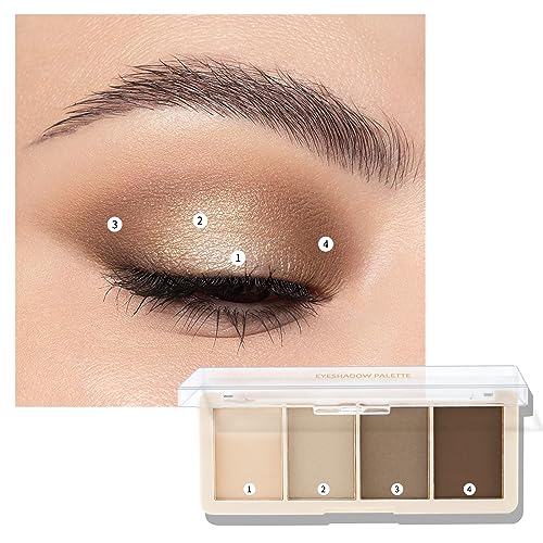 Boobeen 4 Colors Eyeshadow Palette, Highly Pigmented Eye shadow for