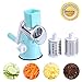 Vegetable Mandoline Manual Slicer, ZOLLOR Fast Fruit Veggie Spiralizer Cutter , Cheese Chopper Shredder, 3 Stainless Steel Blades Rotary Drum Grater