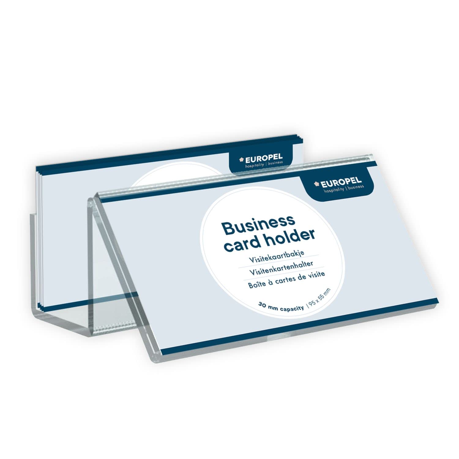 Europel-Business Card Holder, Crystal Clear Acrylic, 30mm, Counter, 350091