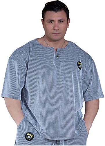 BIG SAM SPORTSWEAR COMPANY Bodybuilding Men's Ragtop Rag Top Sweater Gym T-Shirt 3123 Grey