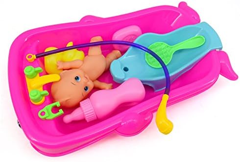 Hohosb Baby Bath Toys for Children Kids Water Toys Bathtub Cognitive Floating Toy Bathroom Game Play Set Early Educational Newborn Gift (Pink)