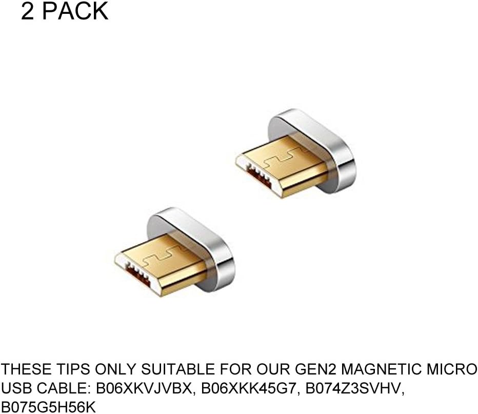 Magnetic Tips for Kript 2nd Generation Magnetic Micro USB Cable (2 Pack/no Cord)