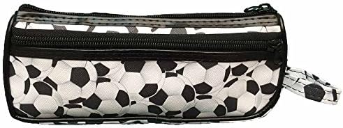 Soccer Ball Pencil Case Holder Pouch - Pencilcase Back to School Supplies (Black)