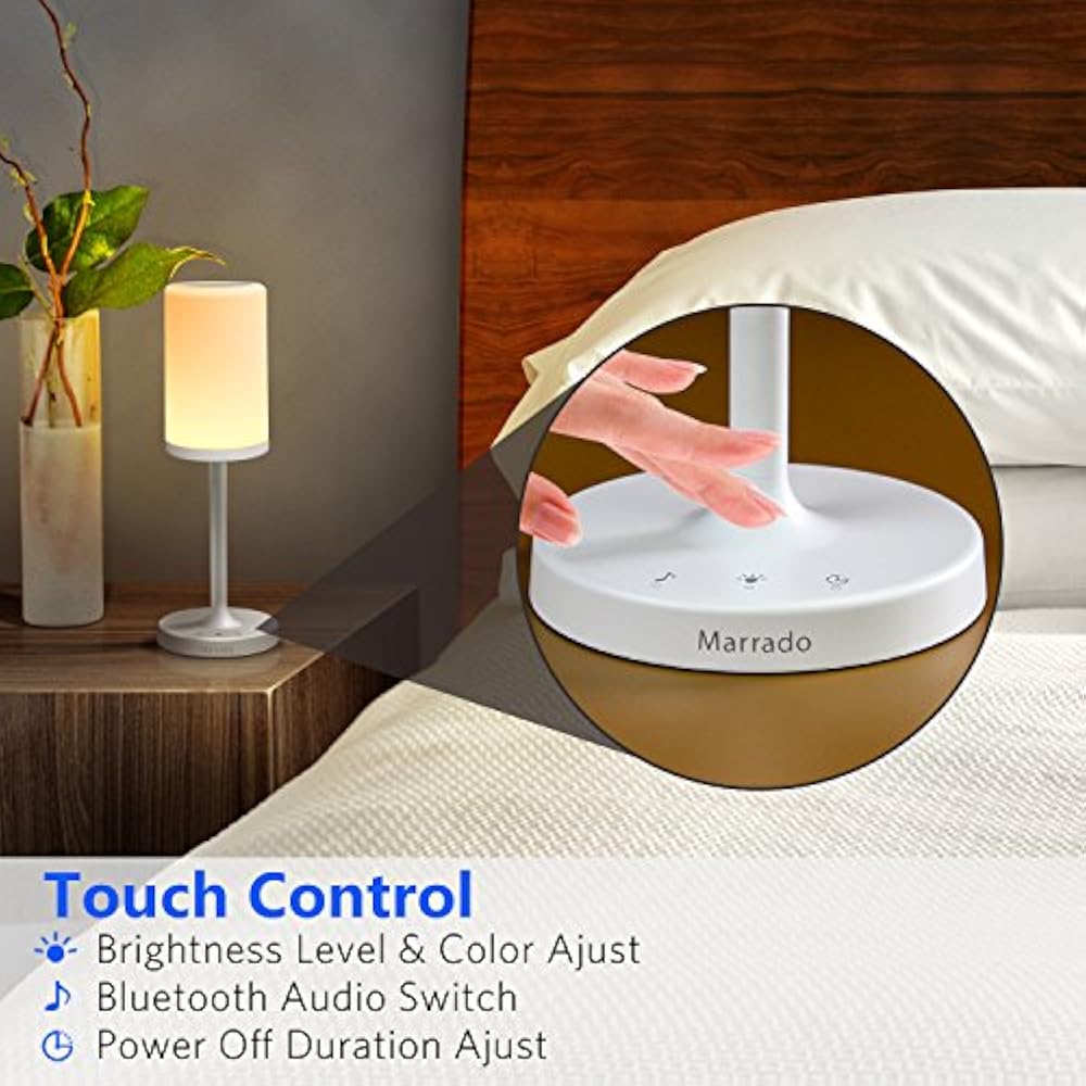 Bluetooth Table Lamps Speakers + Bedside Lamp, Night Light, Smart Touch