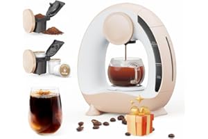 Single Serve Coffee Maker for K Cupss and Ground Coffee, Americano 2 in 1 Coffee Brewer Mini One Cup Coffee/Tea Maker With Tw