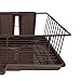 Home Basics 3 Piece Vinyl Coated Steel Dish Drainer with Drip Tray, Brown