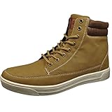 Sedagatti Men's Khaki/Coffee Vintage Style Lace W/Zipper High Top Fashion Sneakers