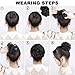 Stamped Glorious 100% Real Human Bun Extensions Mixed Brown Messy Hair Scrunchies chignon hairpiece natural hair for women Kids Donut Updo Ponytail Hair Chignons (Natural Black), 2 Count