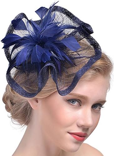 Feather Fascinators Hair Clip Pillbox Hat Derby Party Headdress Bride Headwear