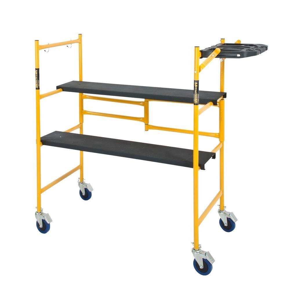 Photo 1 of Metaltech I-IMCNAT 500 lb. Load Capacity Mini Rolling Scaffold with Tool Shelf, 4' x 4' x 2'