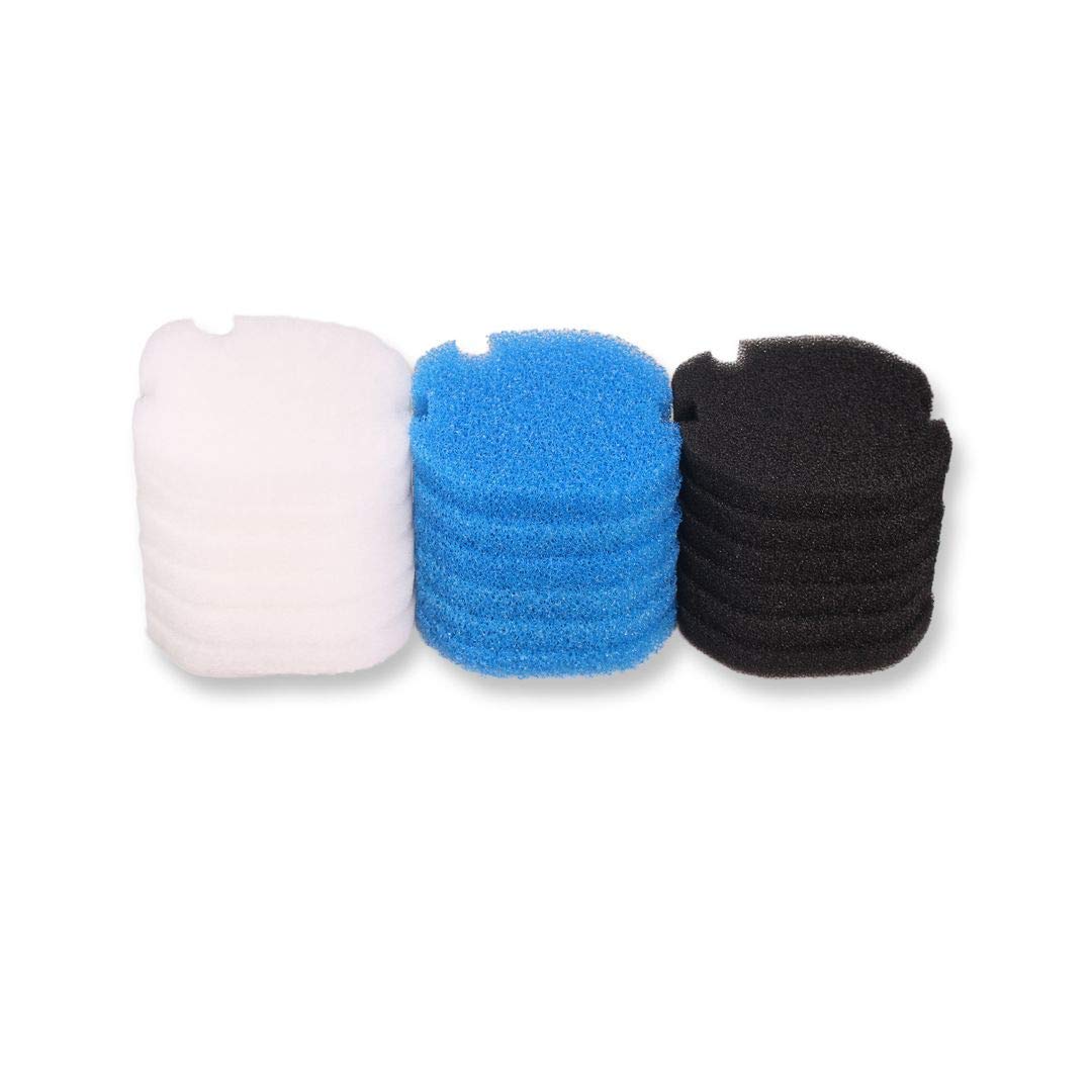 INGVIEE Compatible Foam Filter Pad Set for AquaManta EFX 200 (6 x White Fine Wool, 6 x Black Fine, 6 x Blue Coarse)