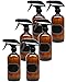 6 Pack Firefly Craft DIY Amber Glass Spray Bottles for Essential Oils with Chalkboard Labels, 16 ounces each