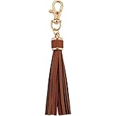 MSCFTFB 10pcs Tassel Purse Charm,Leather Keychain,Key Chain for Car Keyring Purse Accessory Bag Charm Gift for Mom(Chocolate)