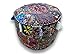 Round Patchwork Embroidered Multi Ottoman Pouf Bohemian Indian Decorative, Size 13 X 16 X 16 Inches