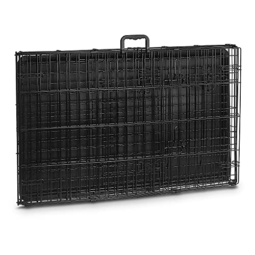 Amazon Basics Double Door Folding Metal Dog Crate Kennel with Liner