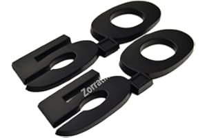 ZORRATIN 2 pieces(pair) Matte 5.0 Liter Door Fender Side Emblem Badge Plate for Ford Mustang F150 GT - Full blackout (no red dot)