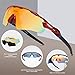 DUCO POLARIZED Sports Sunglasses Cycling Glasses With 5 Interchangeable Lenses 0028 Red-Black