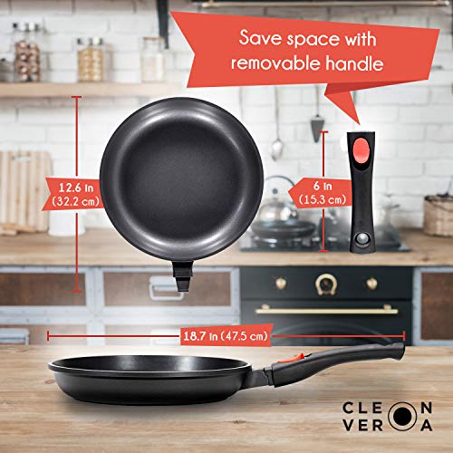 Cleverona Essential Nonstick 10.25 Inch Fry Pan with SecureSnap Detachable Handle