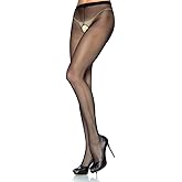 Leg Avenue Women's Sheer Nylon Crotchless Pantyhose