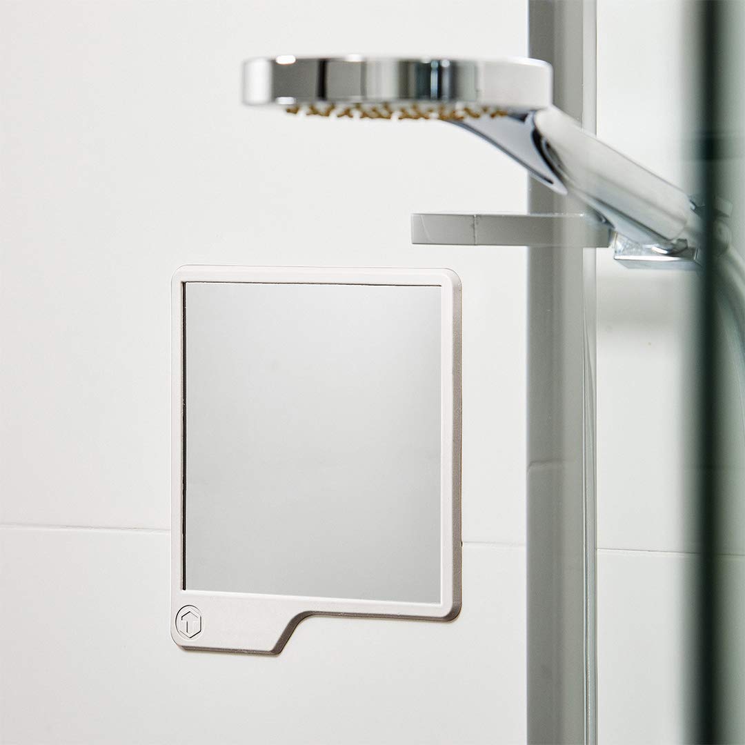 Tooletries - The Oliver (Charcoal) Silicone Waterproof Mighty Mirror, Silicone Toiletry Organizer, Shower And Bathroom. Features Silicone Grip Technology, Shower Mirror: Beauty