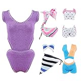 E-TING 5 Sets Handmade Swimwear Beach Bikini Bathing Swimsuits Outfits for Barbie Dolls Gift
