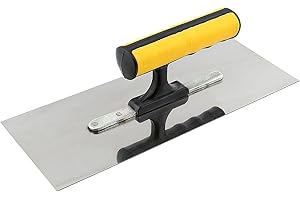 HOUSEEN Plastering Trowel, 10.24"x3.94" Stainless Steel Flat Finishing Trowel with Soft Rubber Handle, Lightweight Concrete Cement Drywall Tile Masonry Construction Hand Tool
