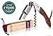Waiters Corkscrew By Gitko -With a Comfortable Rosewood handle – Wine And Beer Bottle Opener For Bartenders, Waiters, –With A Stainless Steel Wine Key Foil Cutter - With a Nice Pouch Included, 3 Pack