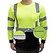 New York Hi-Viz Workwear NY BFL8712 High-Visibility Class 3 T Shirt with Moisture Wicking Mesh Birdseye, Black Bottom (Large, Green)