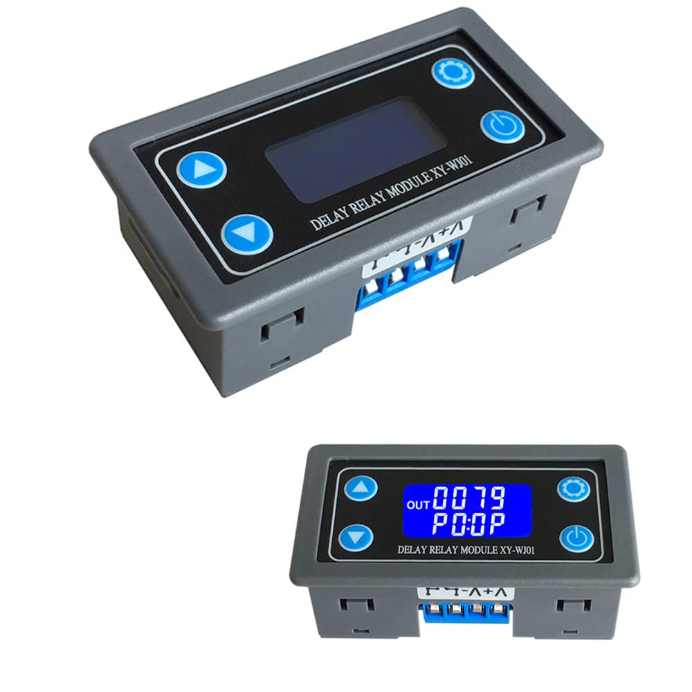 Hsthe Sea Delay Relay Module 12V 24V 0.01s-9999min Digital Timer Cycle Delay Switch Module with LCD Display Switch Button
