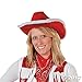 Fun Express Santa Claus Cowboy Hat Costume Accessory - Red with White Fur Trim