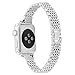 Compatible with Bling Metal Apple Watch Band 38mm 40mm Women Diamond Slim iwatch Band for Series 5 4 3 2 1 Silver
