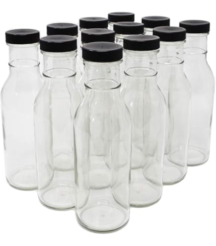 Amazon.com: Vivaplex, 12, Clear, 4 oz Glass Bottles, with Lids : Home &  Kitchen