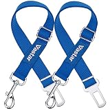 Vastar 2 Packs Adjustable Pet Dog Cat Car Seat Belt Safety Leads Vehicle Seatbelt Harness, Blue