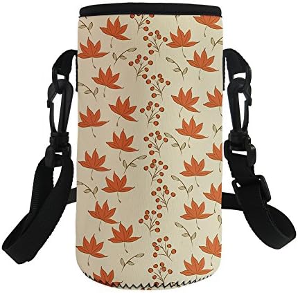 InterestDesign Water Bottle Sleeve Neoprene Bottle Cover Water Bottle Carries with Adjustable Shoulder Strap Great for Travel and Sport