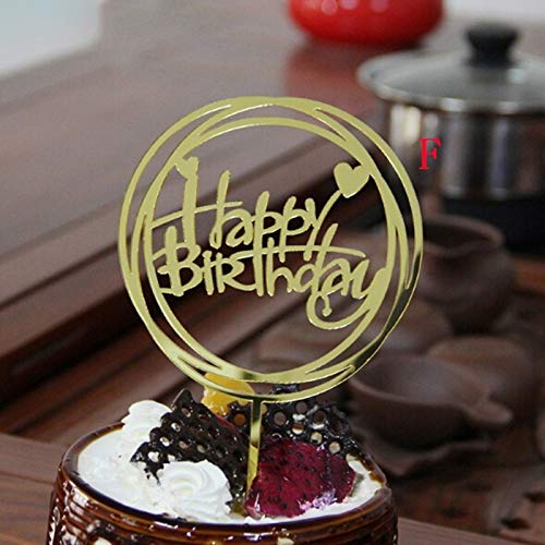 Cake Decorating Supplies - Acrylic Letter Gold Silver Cake Flag Glitter Happy Per Decoration Party Wedding - Stand Patrol Molds Star Brush Kit-baking Pearl Rheme Edible Beginners Pans Tra